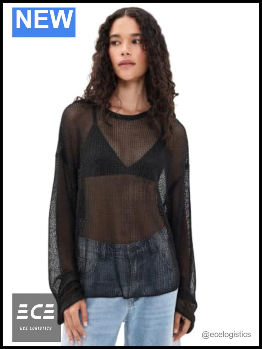 Coated Finish Long Sleeve Pullover Tee Lightweight Stretch Knit Crew Neck
